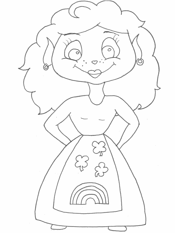 Coloriage de la Saint-Patrick avec un trèfle et un chapeau de leprechaun