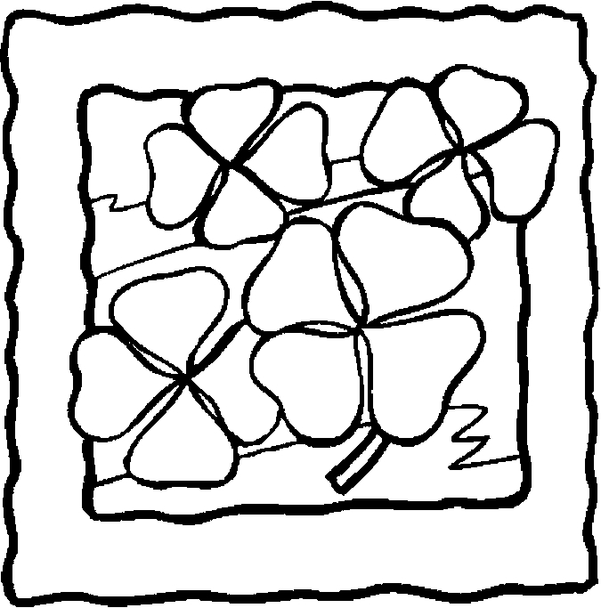 Coloriage représentant un leprechaun entouré de symboles de la Saint-Patrick