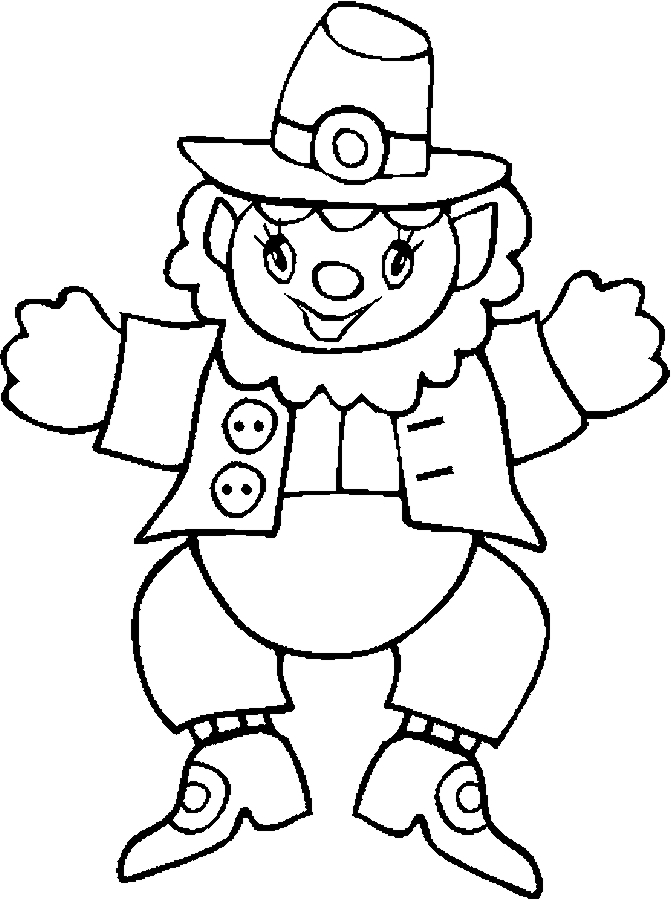Coloriage de la Saint-Patrick avec un trèfle et un chaudron