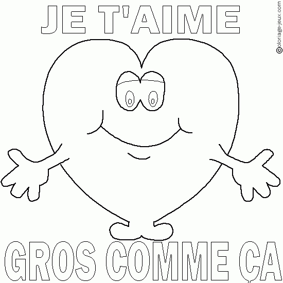 Coloriage de la Saint-Valentin avec des cœurs en fête