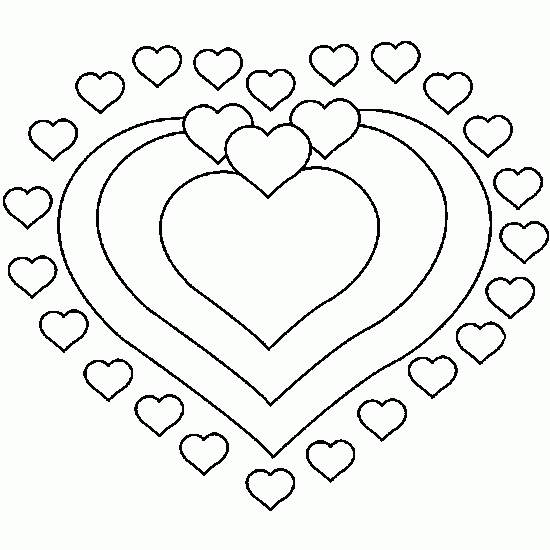 Coloriage de Saint-Valentin avec un couple et des coeurs dans un décor romantique