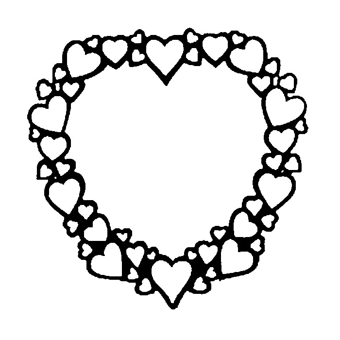 Coloriage de Saint-Valentin avec un couple d'amoureux entouré de cœurs