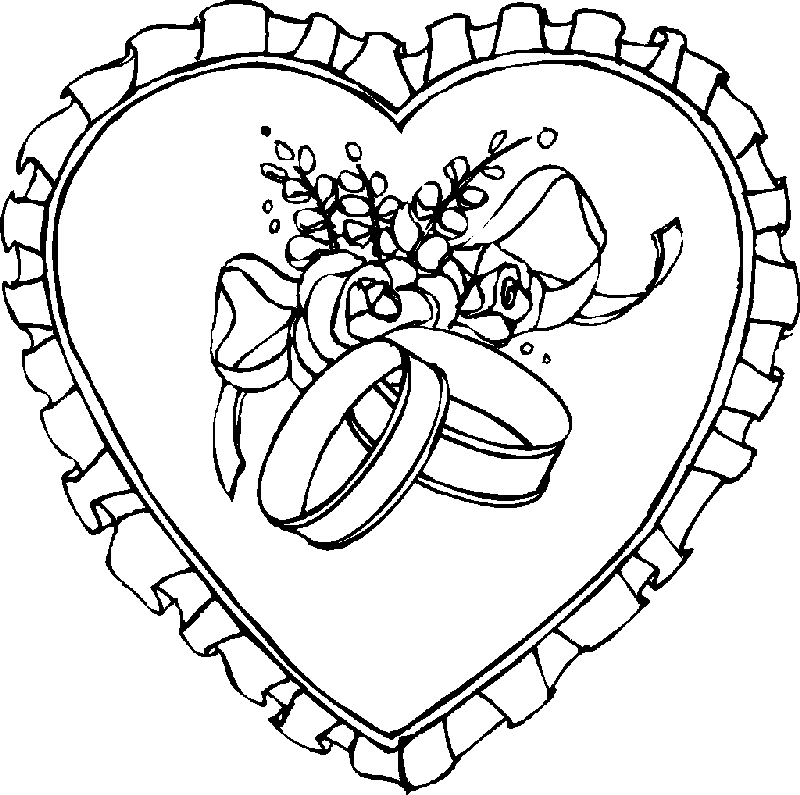 Coloriage de Saint-Valentin avec un couple entouré de cœurs