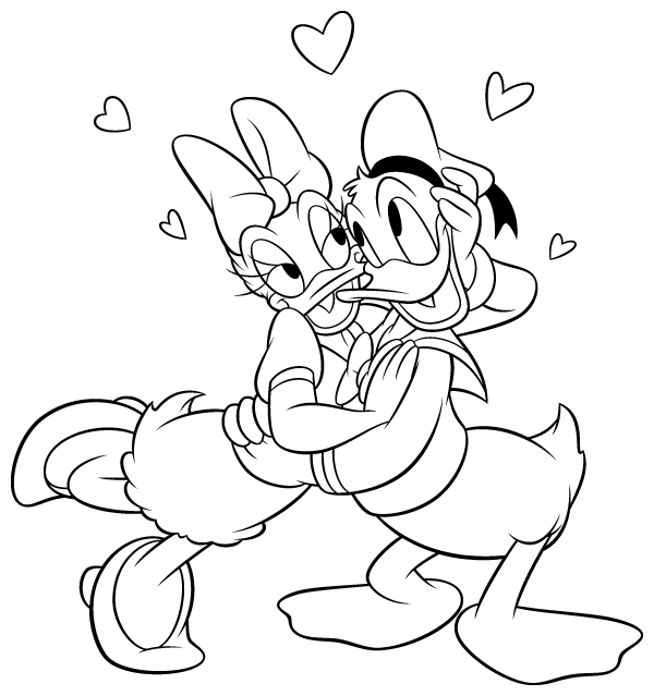 Un couple d'oiseaux amoureux sur un fond de Saint-Valentin