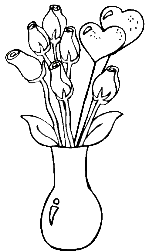 Coloriage de la Saint-Valentin avec des cœurs et des amoureux