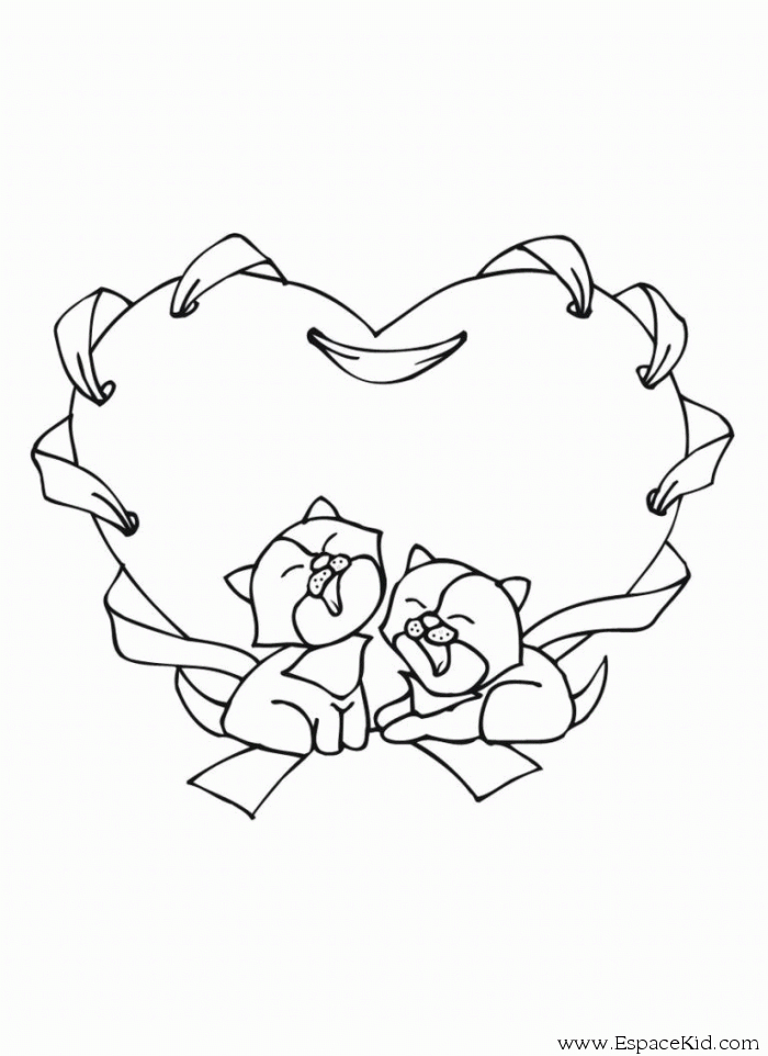 Coloriage de la Saint-Valentin avec cœurs et messages d'amour