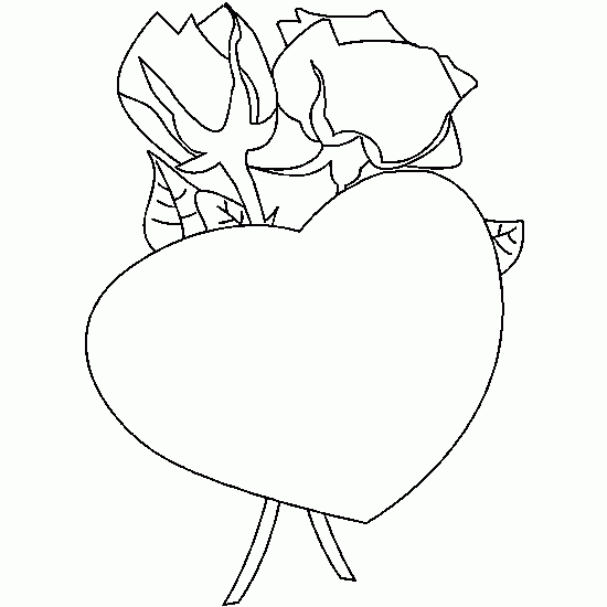 Coloriage de la Saint-Valentin avec des cœurs et des fleurs