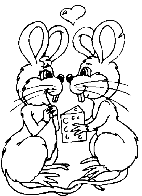 Coloriage d'un couple amoureux entouré de cœurs pour la Saint-Valentin