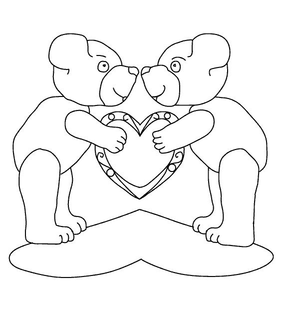 Coloriage de Saint-Valentin avec des cœurs et des fleurs