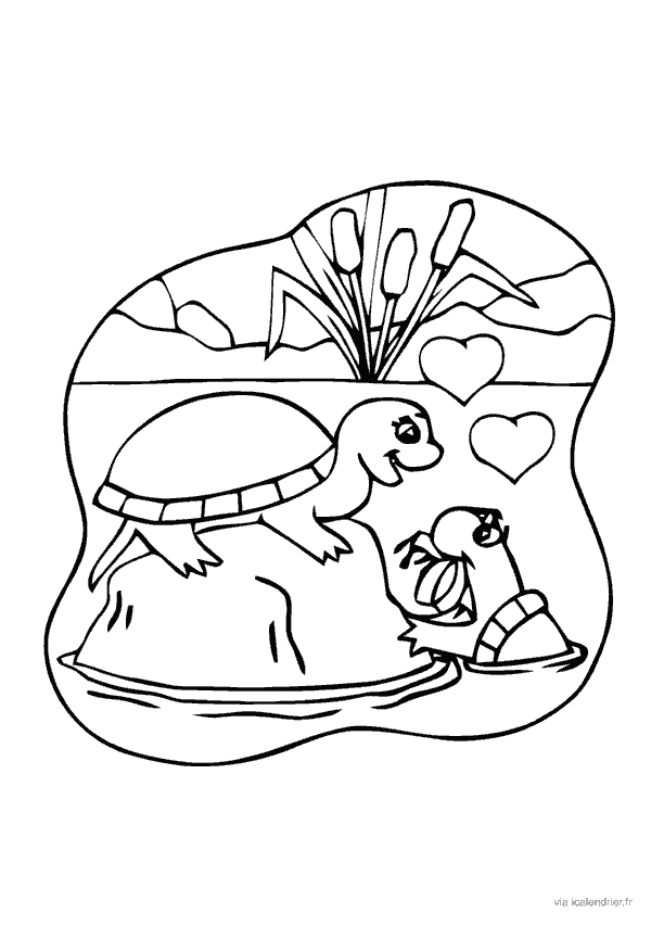 Coloriage de la Saint-Valentin avec des cœurs et des personnages amoureux