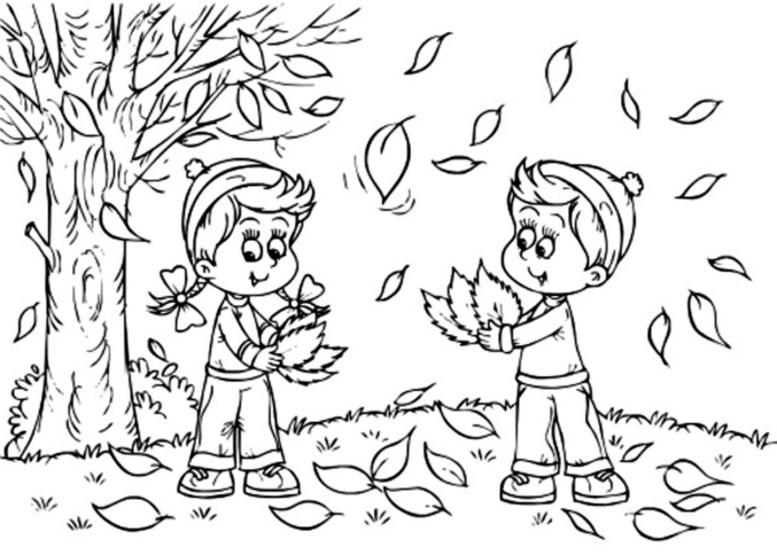 Scène de l’automne : un paysage naturel avec des feuilles et un arbre