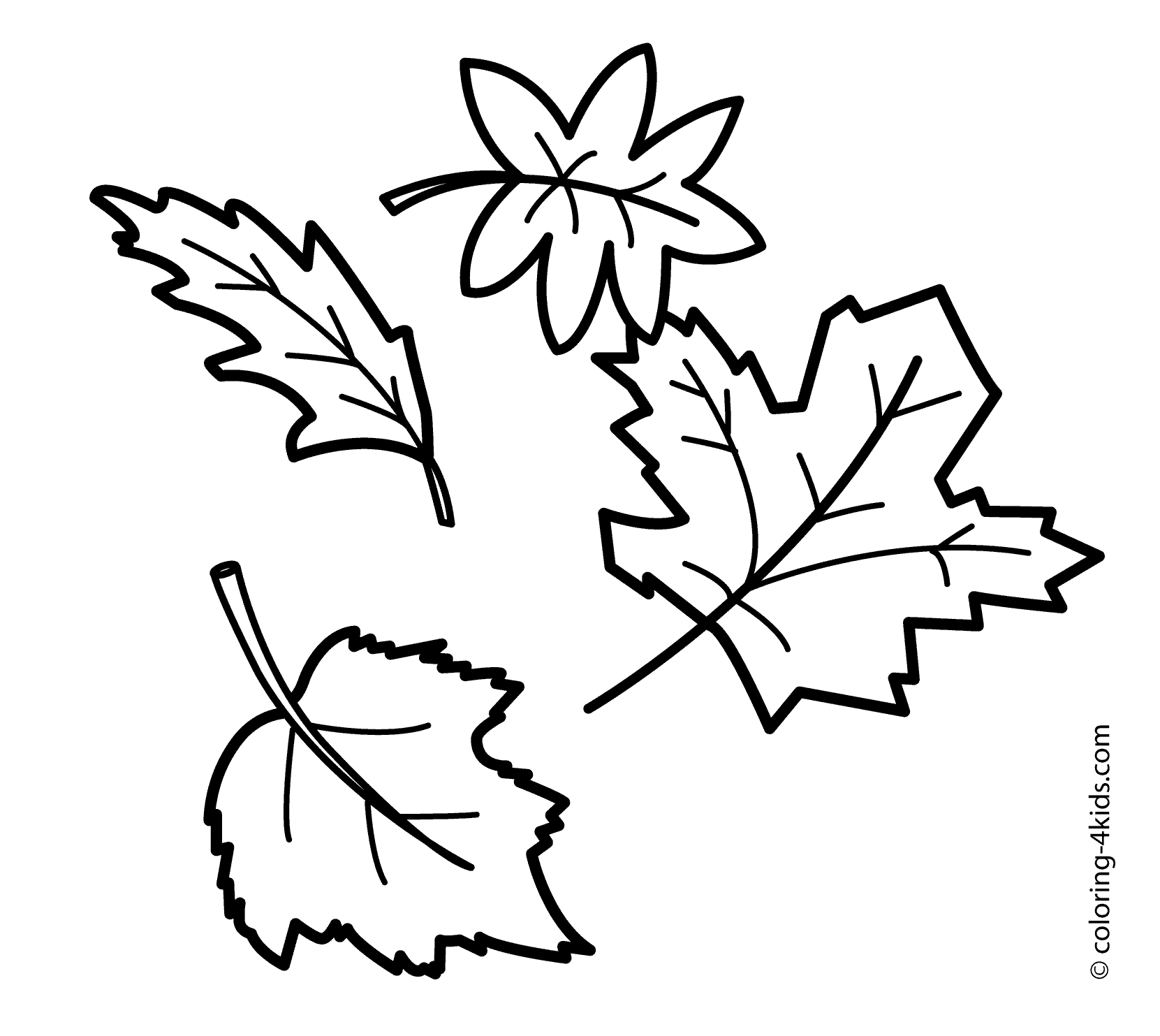 Coloriage d'une scène automnale avec un arbre, des feuilles et un champ