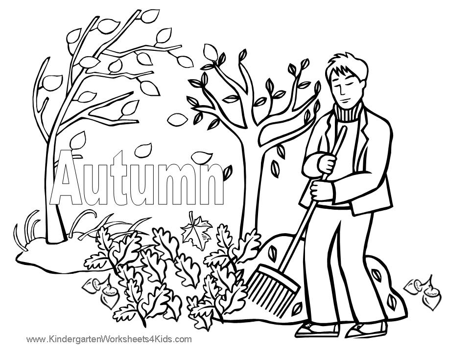 Scène d'automne avec un enfant ramassant des feuilles dans un parc