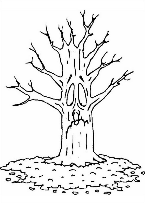 Scène d'automne avec un arbre et des feuilles tombantes