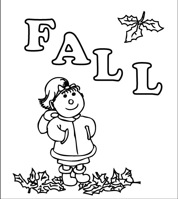 Un enfant s'amuse à colorier en plein automne avec des feuilles et un arbre
