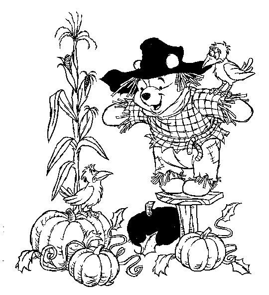 Un coloriage d'automne avec des arbres et des feuilles tombantes