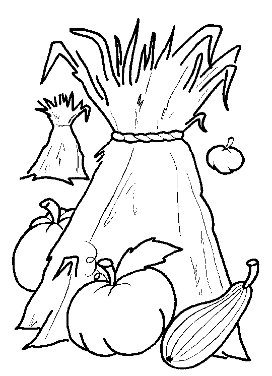 Un coloriage d'automne avec des feuilles tombantes et un paysage naturel