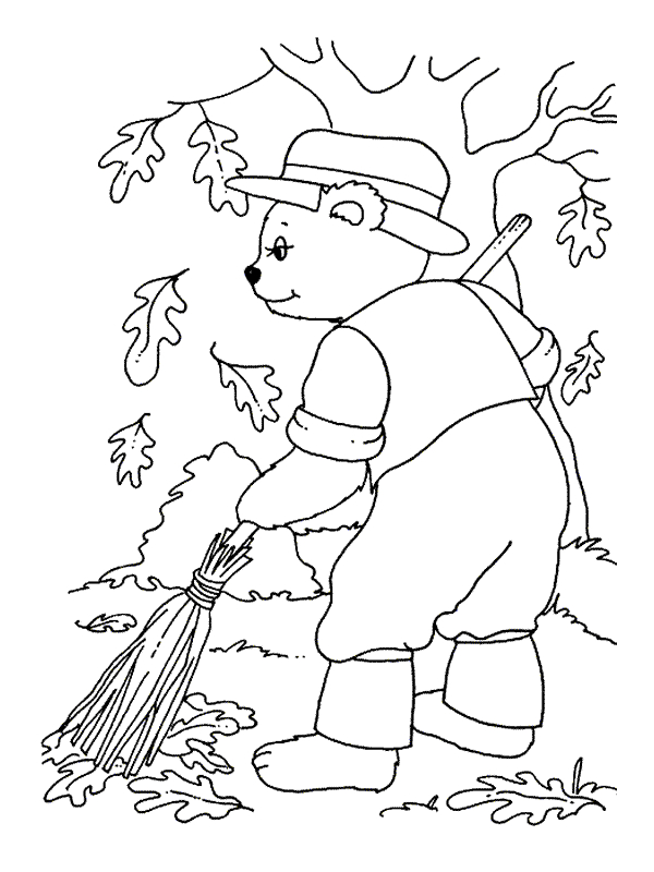 Scène d'automne avec un enfant ramassant des feuilles dans un parc
