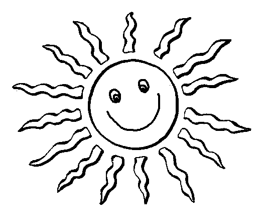 Scène estivale avec un soleil radieux et des éléments de la nature
