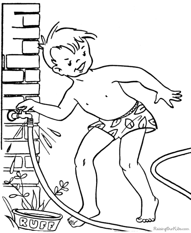 Un enfant en train de colorier une scène estivale joyeuse
