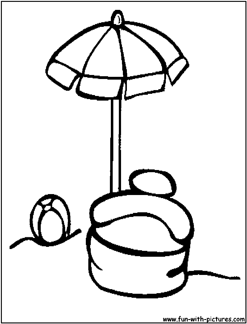 Coloriage d'une scène estivale avec un enfant jouant sur la plage