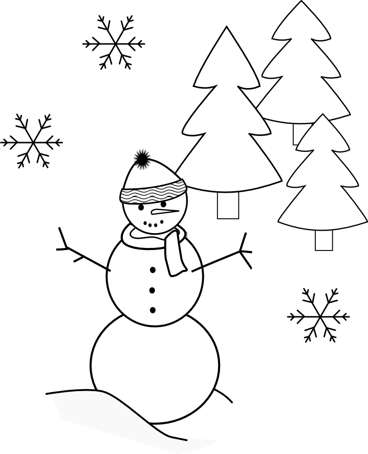 Un enfant joyeux construisant un bonhomme de neige dans un paysage hivernal