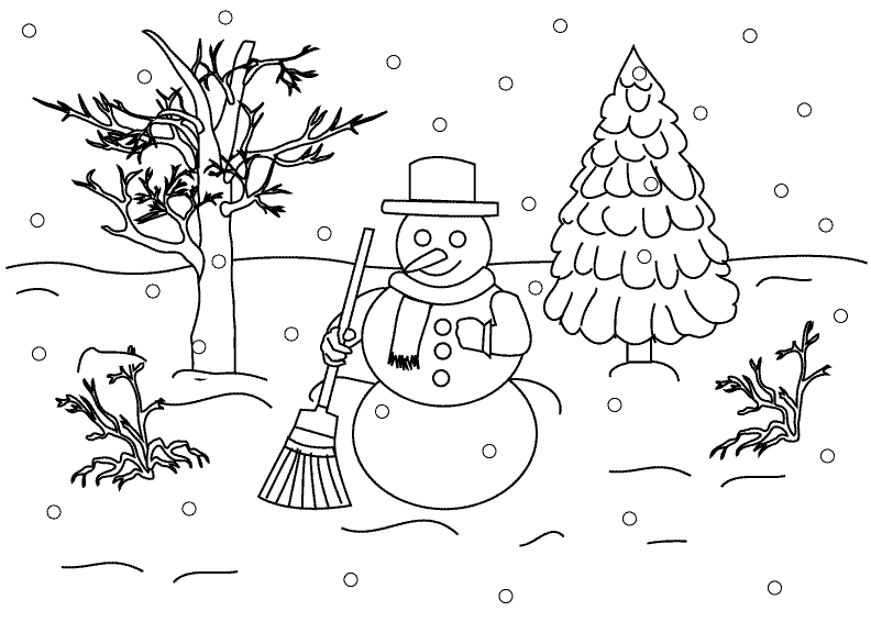 Un enfant joyeux construisant un bonhomme de neige en hiver