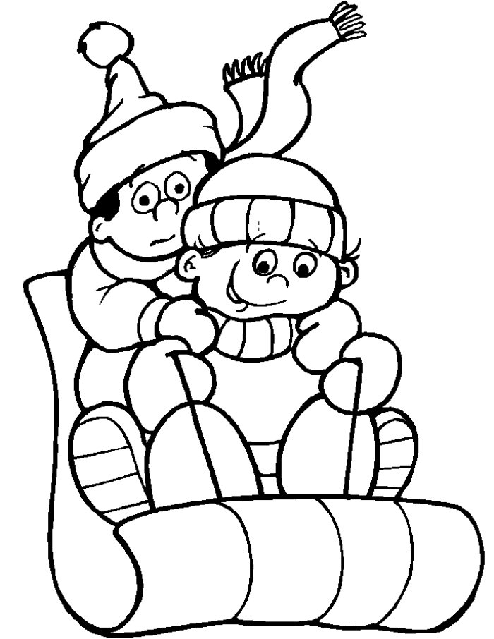 Scène hivernale avec un bonhomme de neige et des enfants jouant