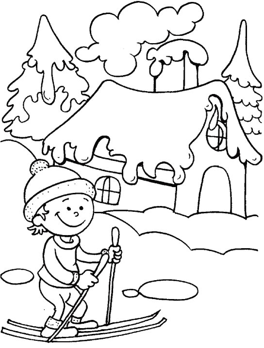 Enfants jouant dans la neige sous un ciel d'hiver