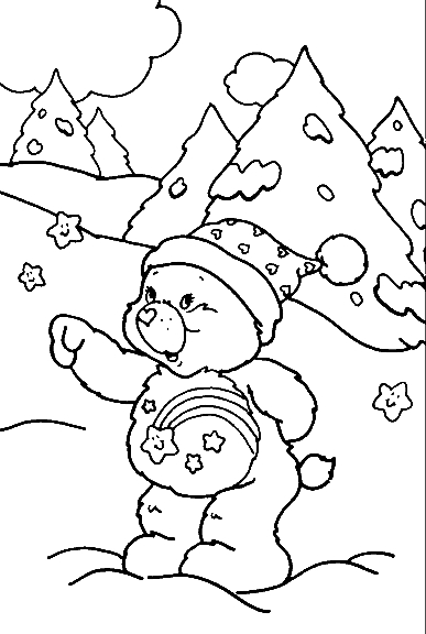 Enfants jouant dans la neige sous un ciel d'hiver