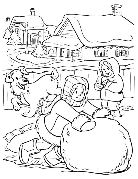 Scène hivernale avec un bonhomme de neige et des arbres sous la neige