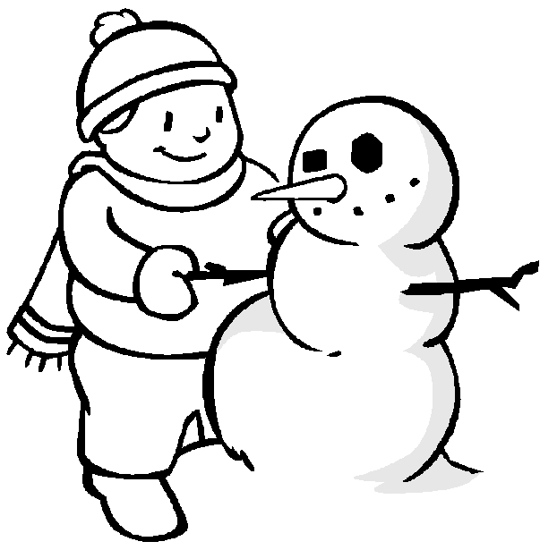 Un groupe d'enfants s'amuse à faire des bonhommes de neige en hiver