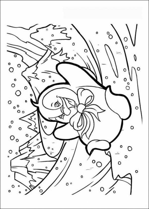Un enfant en train de colorier une scène d'hiver avec des flocons de neige