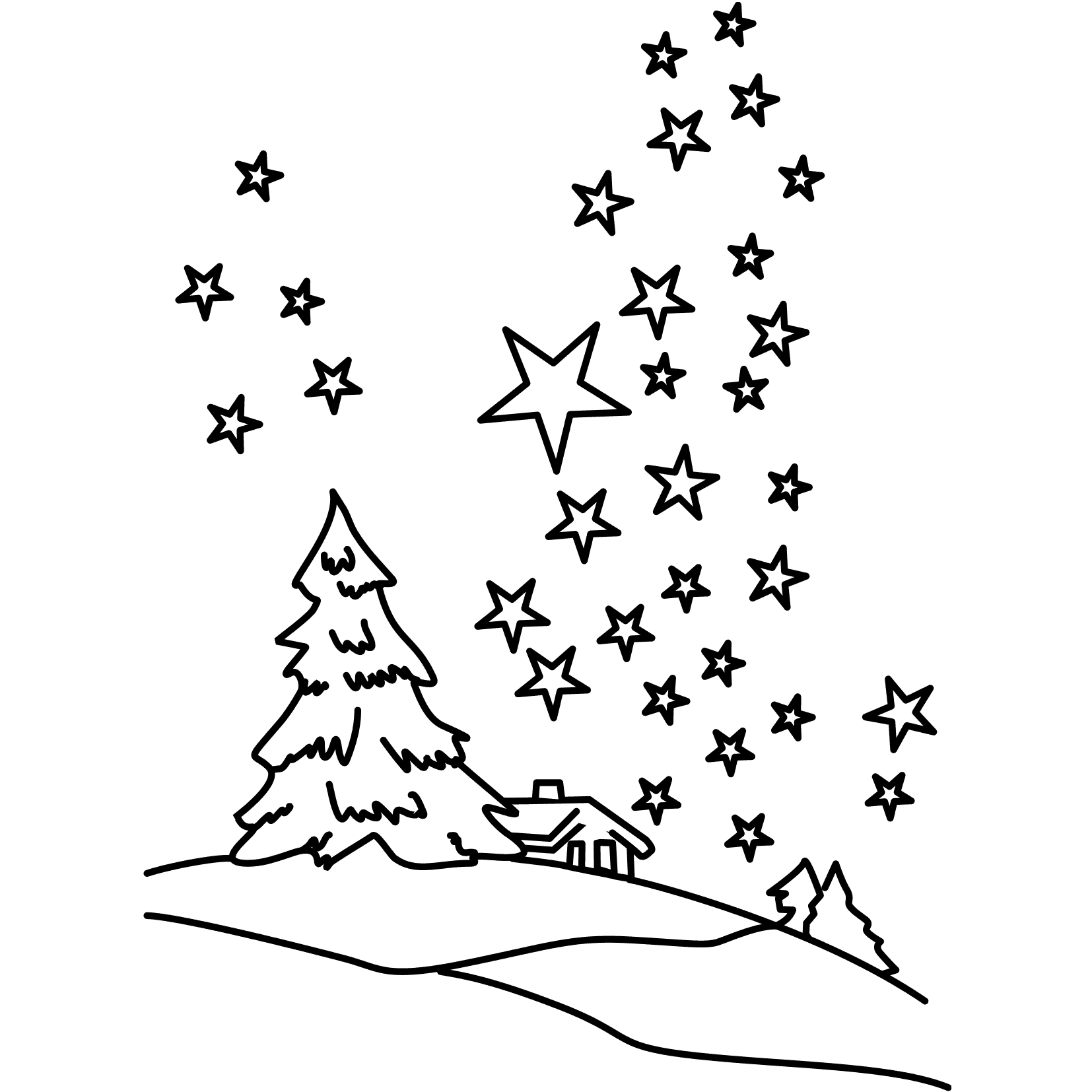 Scène hivernale avec un bonhomme de neige et un arbre enneigé