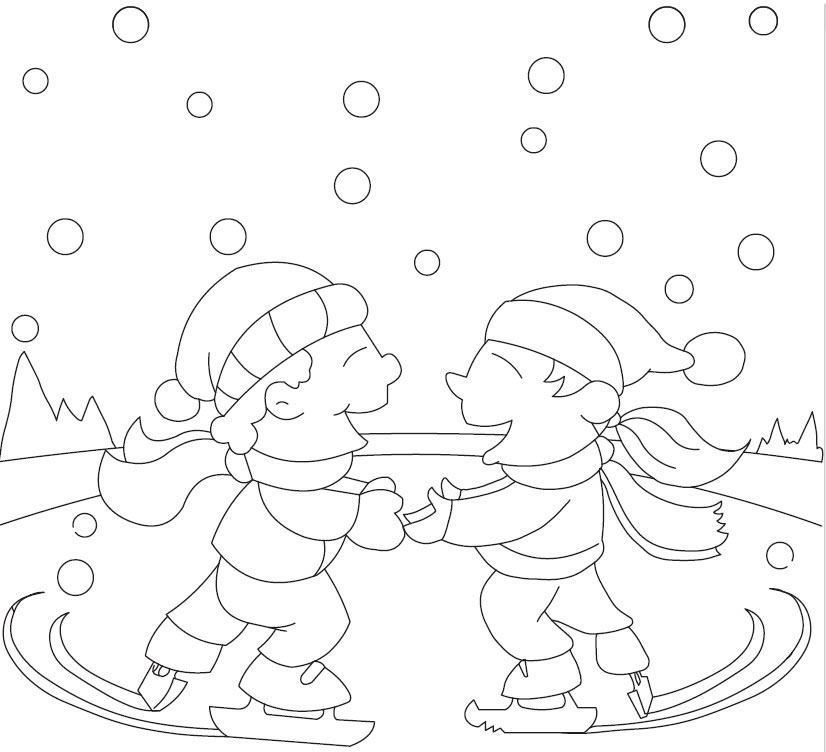 Scène hivernale avec un bonhomme de neige et un paysage enneigé