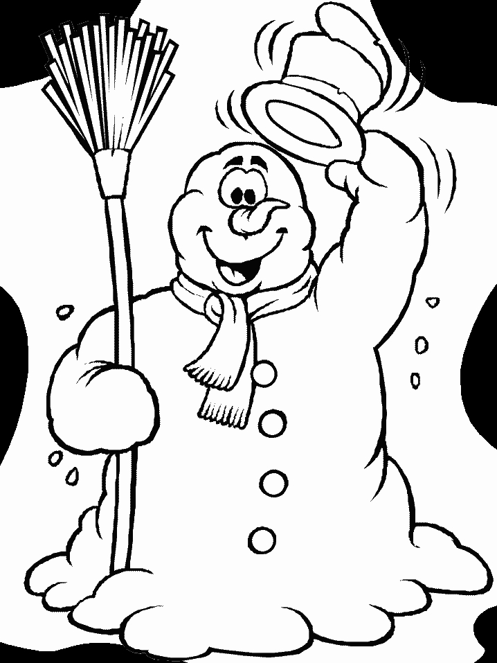 Scène hivernale avec un bonhomme de neige et des arbres enneigés