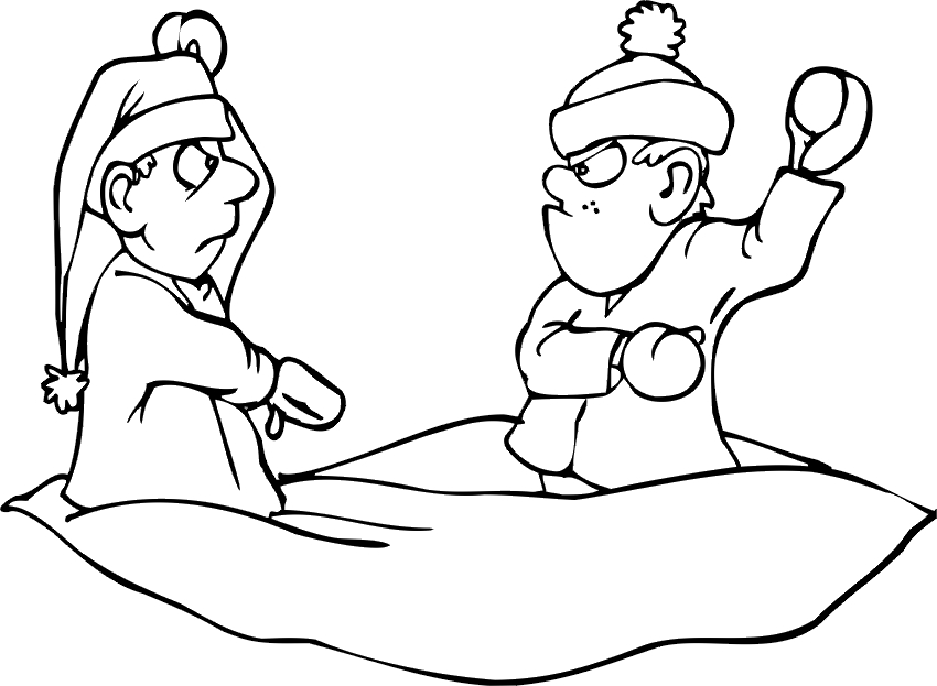 Scène hivernale avec un bonhomme de neige et des arbres enneigés Scène hivernale avec un bonhomme de neige et des arbres enneigés