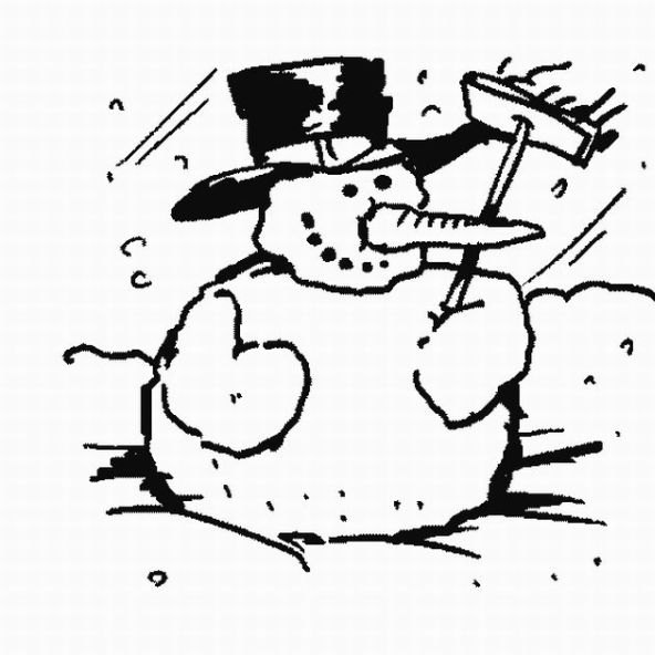 Un enfant joyeux construit un bonhomme de neige dans un paysage hivernal