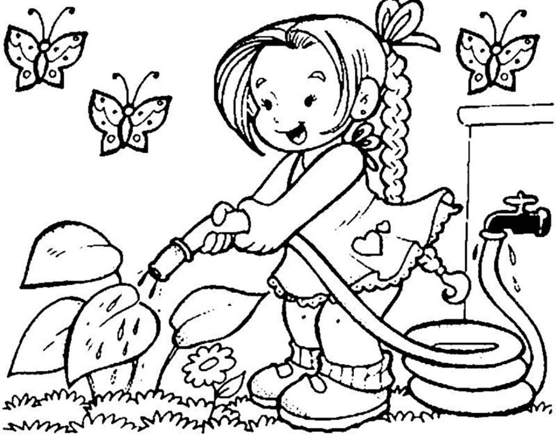 Scène printanière avec des fleurs et des insectes dans un jardin