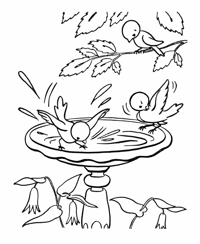 Coloriage d'une scène printanière avec des fleurs et des insectes