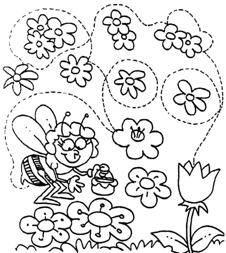 Scène printanière avec un lapin et des fleurs dans un jardin