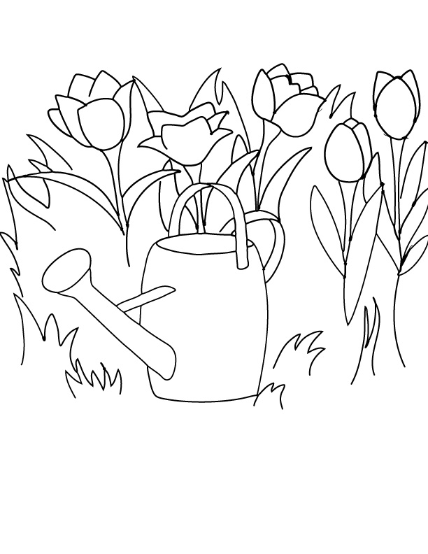 Un jardin printanier animé par des animaux et des fleurs
