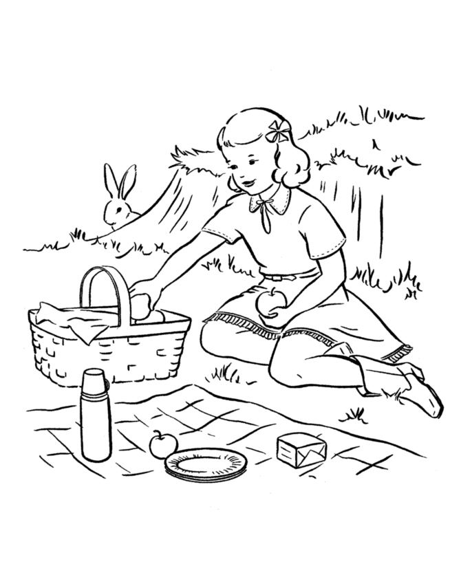 Un enfant s'amusant à colorier une scène printanière au milieu de fleurs et d'animaux