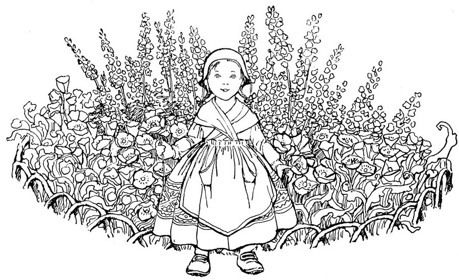 Scène printanière avec un lapin et des fleurs
