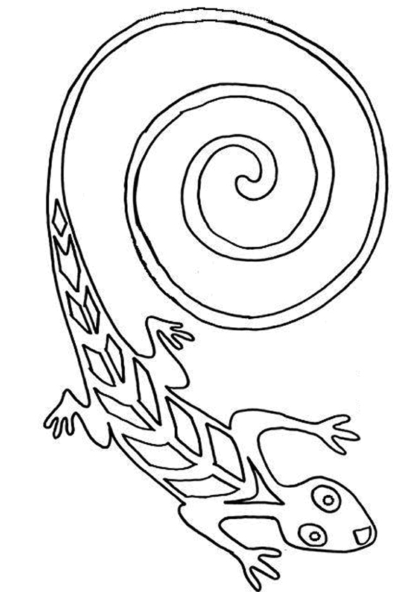 Coloriage d'une salamandre dans un décor naturel