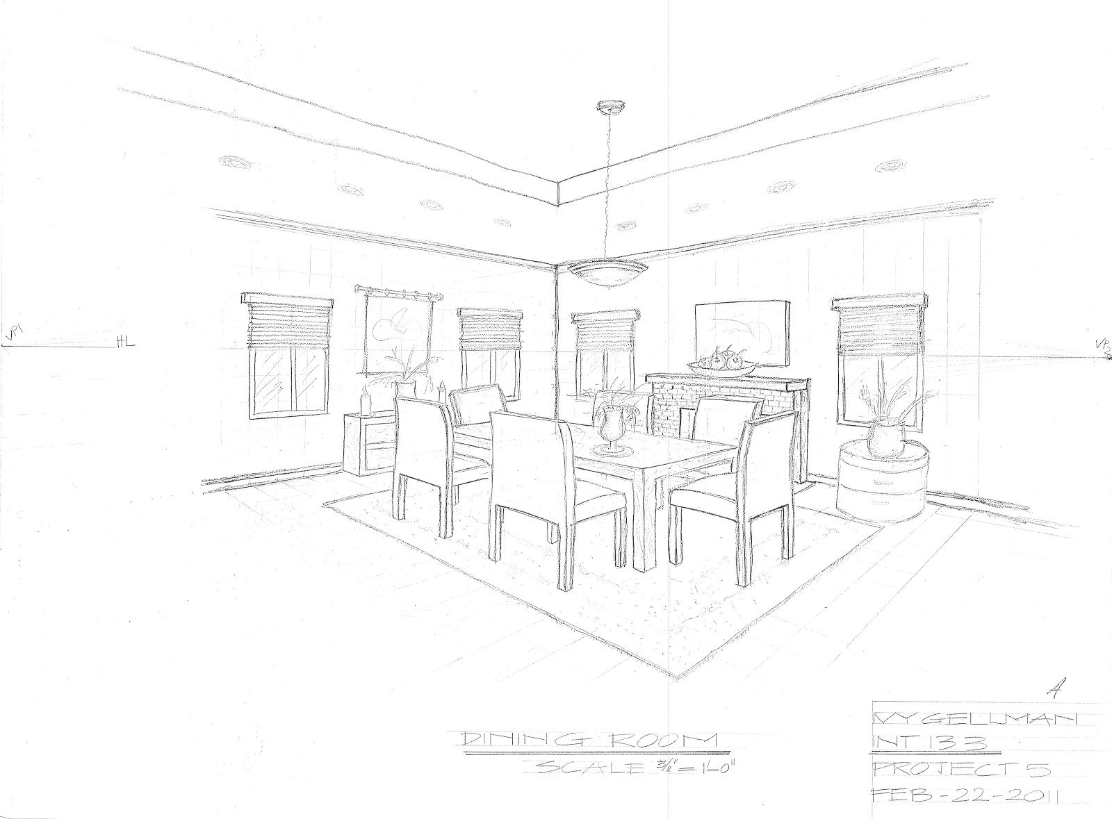 Coloriage d'une salle à manger chaleureuse avec meubles et décorations