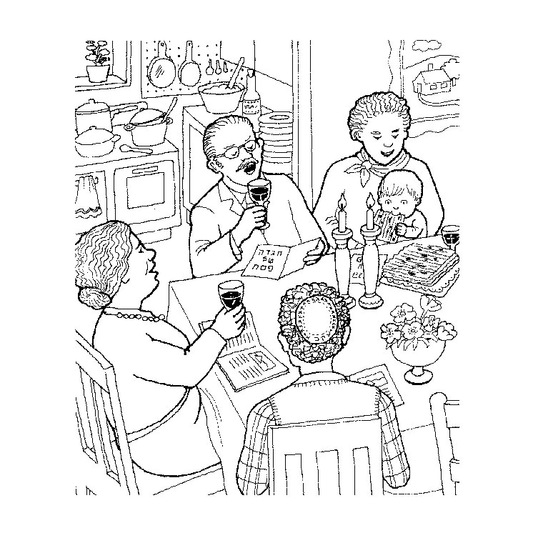 Coloriage d'une salle à manger avec une table et des chaises