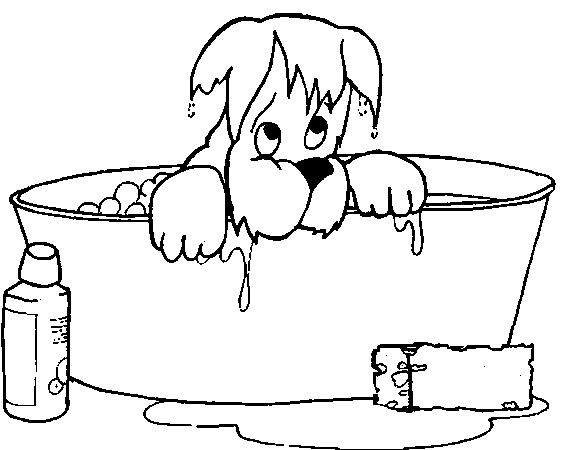 Coloriage d'une salle de bain avec baignoire et accessoires