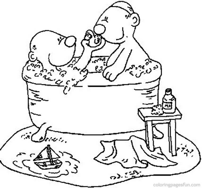 Coloriage d'une salle de bain accueillante avec baignoire et accessoires