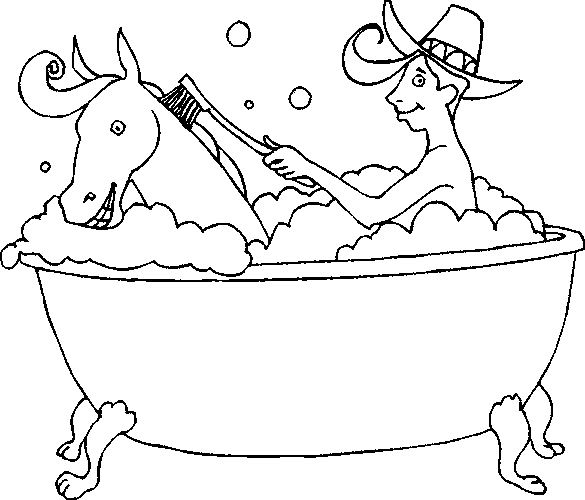 Coloriage d'une salle de bain avec baignoire et accessoires